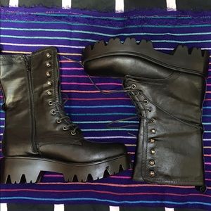 Black combat boots